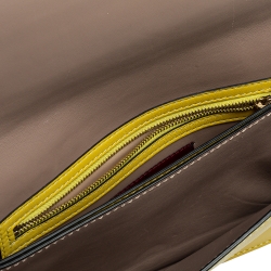 Pre Owned Valentino Yellow Leather Rockstud Wristlet Clutch