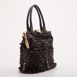 Pre Owned Valentino Black Leather Allure Frame Satchel Bag