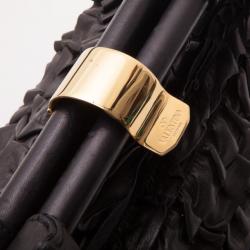 Pre Owned Valentino Black Leather Allure Frame Satchel Bag