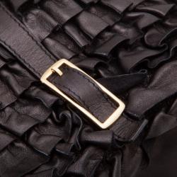 Pre Owned Valentino Black Leather Allure Frame Satchel Bag