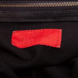 Pre Owned Valentino Black Leather Allure Frame Satchel Bag