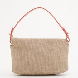 Pre Owned Valentino Straw Shoulder Bag With Swarovski Crystals