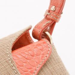 Pre Owned Valentino Straw Shoulder Bag With Swarovski Crystals