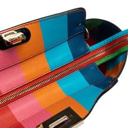 Pre Owned Valentino Multicolor Leather Mini Rainbow Rockstud Tote