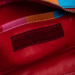 Pre Owned Valentino Multicolor Leather Mini Rainbow Rockstud Tote