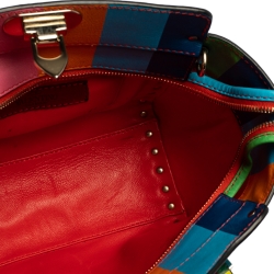 Pre Owned Valentino Multicolor Leather Mini Rainbow Rockstud Tote