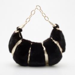 مملوكة مسبقًا Valentino Black Fur Hobo
