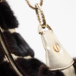 مملوكة مسبقًا Valentino Black Fur Hobo