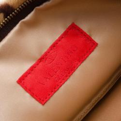 Pre Owned Valentino Leopard Print Pony Hair Bow Clutch