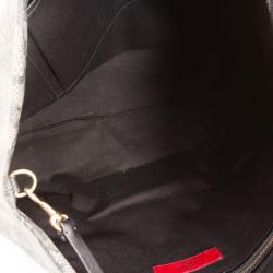 مملوكة مسبقًا Valentino Black and Grey Lace Printed Coated Canvas Tote