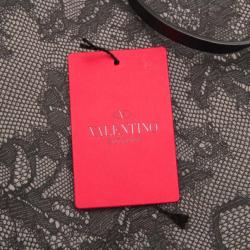 مملوكة مسبقًا Valentino Black and Grey Lace Printed Coated Canvas Tote