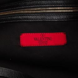 مملوكة مسبقًا Valentino Black and Grey Lace Printed Coated Canvas Tote