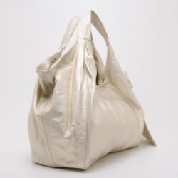 Pre Owned Valentino Nuage Bow Pale Gold Hobo