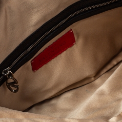 Pre Owned حقيبة هوبو فالنتينو قلاب حلقة حرف فى قماش كروشيت مزخرفة سوداء 