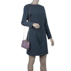 مملوكة مسبقًا Valentino Purple Python Chain Shoulder Bag