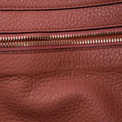 Pre Owned Valentino Tangerine Leather Medium Rockstud Trapeze Tote Bag