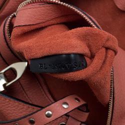 Pre Owned Valentino Tangerine Leather Medium Rockstud Trapeze Tote Bag