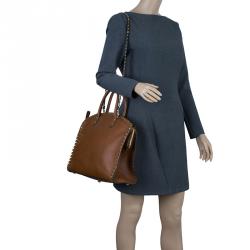 Pre Owned Valentino Brown Leather Rockstud Dome Bag