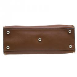 Pre Owned Valentino Brown Leather Rockstud Dome Bag