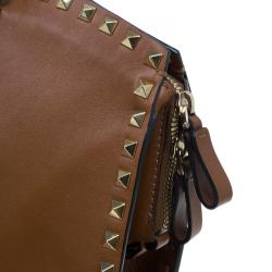 Pre Owned Valentino Brown Leather Rockstud Dome Bag