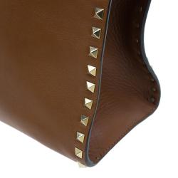 Pre Owned Valentino Brown Leather Rockstud Dome Bag