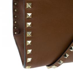 Pre Owned Valentino Brown Leather Rockstud Dome Bag
