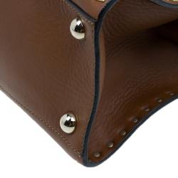 Pre Owned Valentino Brown Leather Rockstud Dome Bag