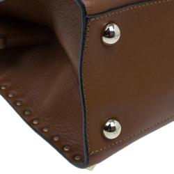 Pre Owned Valentino Brown Leather Rockstud Dome Bag
