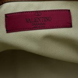 Pre Owned Valentino Brown Leather Rockstud Dome Bag