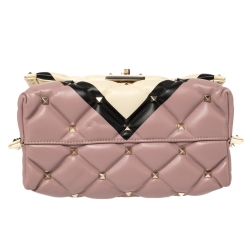 Pre Owned Valentino Multicolor Quilted Leather Medium Candystud Top Handle Bag