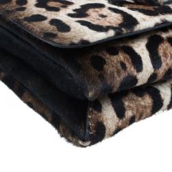 Pre Owned Valentino Beige Leopard Print Calfhair Rockstud Va Va Voom Shoulder Bag