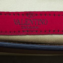 Pre Owned Valentino Beige Leopard Print Calfhair Rockstud Va Va Voom Shoulder Bag