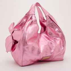 Pre Owned Valentino Large Metallic Pink Nuage Bow Tote