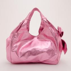 Pre Owned Valentino Large Metallic Pink Nuage Bow Tote