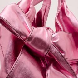 Pre Owned Valentino Large Metallic Pink Nuage Bow Tote