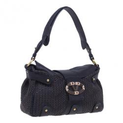 مملوكة مسبقًا Valentino Brown Leather Woven Top Handle Shoulder Bag