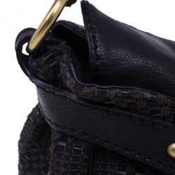 مملوكة مسبقًا Valentino Brown Leather Woven Top Handle Shoulder Bag