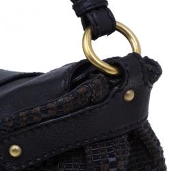 مملوكة مسبقًا Valentino Brown Leather Woven Top Handle Shoulder Bag