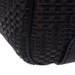 مملوكة مسبقًا Valentino Brown Leather Woven Top Handle Shoulder Bag