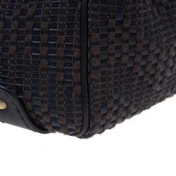 مملوكة مسبقًا Valentino Brown Leather Woven Top Handle Shoulder Bag