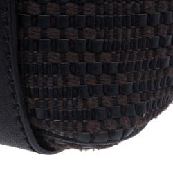 مملوكة مسبقًا Valentino Brown Leather Woven Top Handle Shoulder Bag