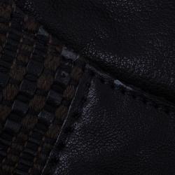 مملوكة مسبقًا Valentino Brown Leather Woven Top Handle Shoulder Bag