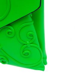 Pre Owned Valentino Neon Green Leather Intrigate Clutch