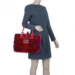 مملوكة مسبقًا Valentino Red Silk and Leather Rosier Tote