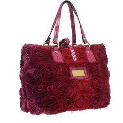 مملوكة مسبقًا Valentino Red Silk and Leather Rosier Tote