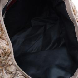 Pre Owned حقيبة فالينتينو روزيه حرير بيج/أحمر و جلد