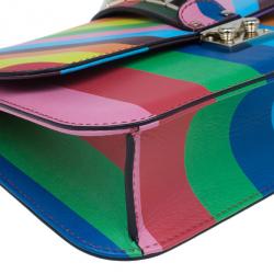 مملوكة مسبقًا حقيبة كتف فاينتينو ميني روكستد 1973 جلد متعددة الألوان بقفل