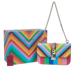 مملوكة مسبقًا حقيبة كتف فاينتينو ميني روكستد 1973 جلد متعددة الألوان بقفل