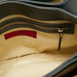 Pre Owned Valentino Dark Green Leather Rockstud Flap Shoulder Bag