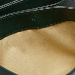 Pre Owned Valentino Dark Green Leather Rockstud Flap Shoulder Bag